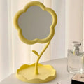 Creative Desktop Flower Mirror for Dorm Room High Aesthetic Value Gao Yan Style Makeup Vanity Bedroom Home Decor