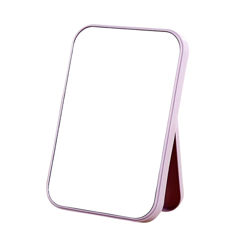 Portable Folding Cosmetic Mirror - Simple Square Desktop Makeup Mirror for Bedroom Decor